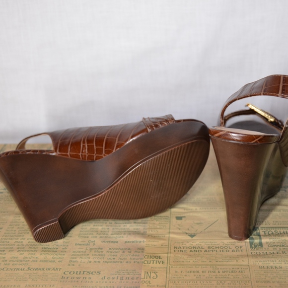 NINE WEST Sling Back Wedges Size 7.5 M - Picture 6 of 7